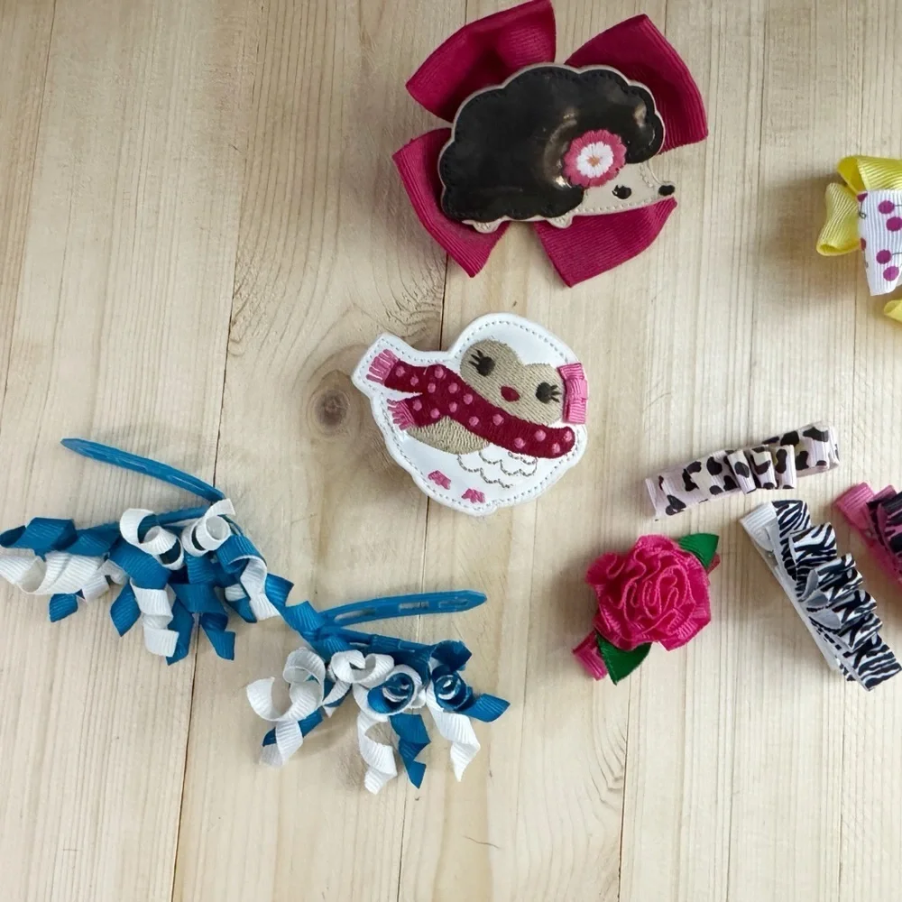 Girls Hair Clip Lot Gymboree Bows Ladybug Floral Boutique Collection